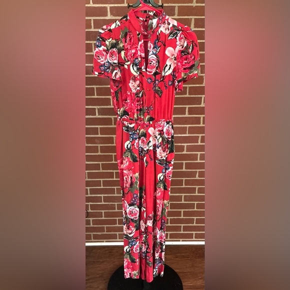 Anthropologie Floral Jumpsuit 🌺 | Wide Leg Romantic Cottagecore‎ Feminine Style - Picture 5 of 8